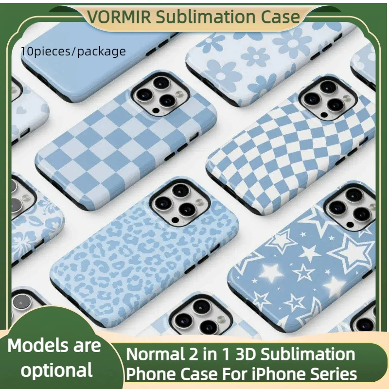 

10pcs 2 in 1 3D Sublimation Phone Cases Vacuum Thermal Transfer Cellphone DIY Back Cover Blanks For iPhone 17 16 15 14 13 12 Pro