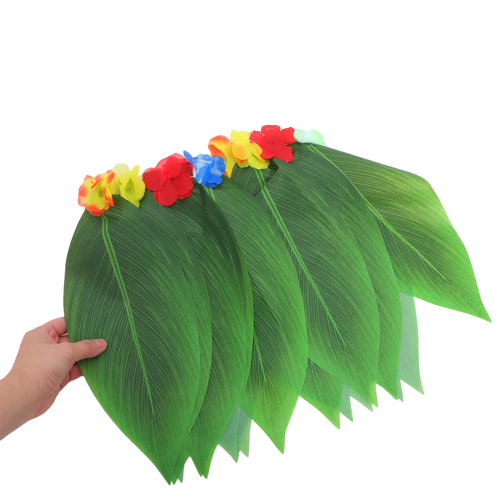 

Юбка из листьев и травы, комплект аксессуаров, гавайский фестивальный костюм, юбка с имитацией листьев, ткань, повязка на голову с цветами, браслеты, реалистичные