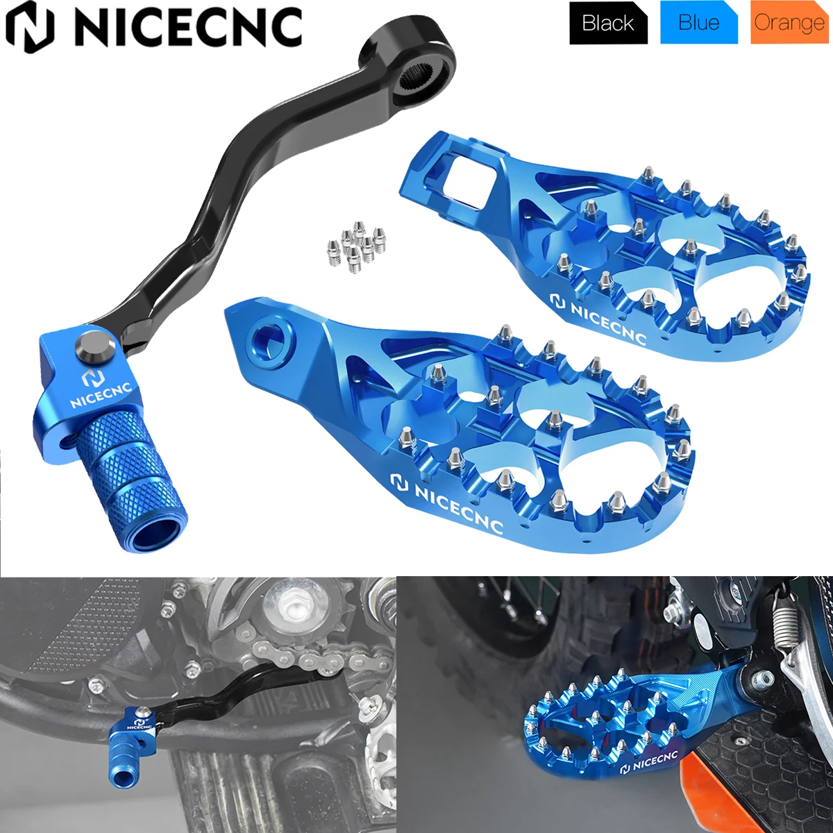 For 2024 Husqvarna TE300 TE 300 250 150 TC TX 125 250 300 2023 NICECNC Motorcycle Forged Gear Shift Shifter Lever Foot Pegs Kit