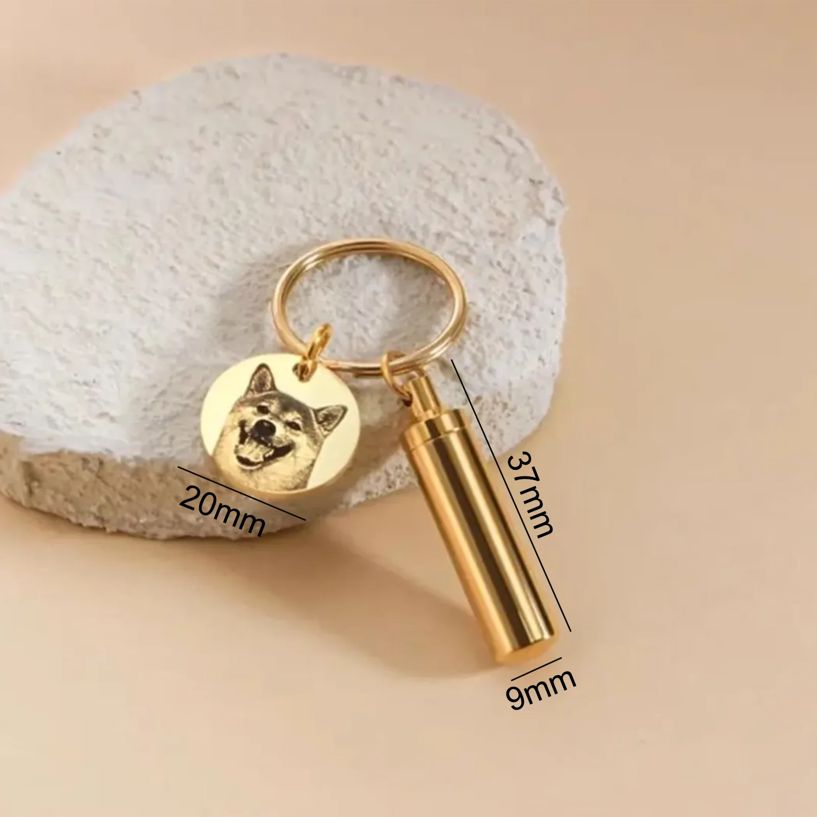 الحيوانات الأليفة صورة جرة المفاتيح شخصية الفولاذ المقاوم للصدأ رماد اسطوانة كيرينغ تذكار الحيوانات الأليفة التذكارية مفتاح سلسلة هدية لمحبي الحيوانات الأليفة #5