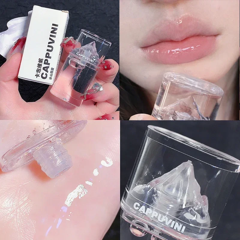 Crystal Jelly Lip Glaze Ice Mountain Lip Gloss Transparent Glass Lip Oil Moisturizing Waterproof Liquid Lipstick Lips Cosmetics