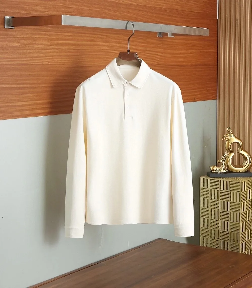 

Faionable Pure Color Simple Busin Casual Long Sve Men's irt Trendy Turn-down Collar Leisure Youth Moisture-wic...