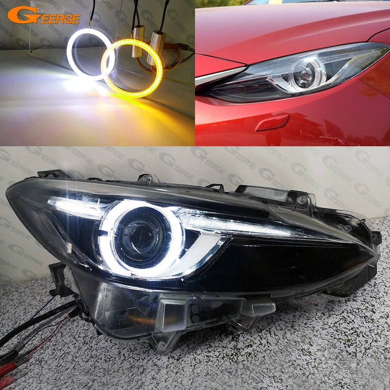 

For Mazda 3 Mazda3 Axela BM BN 2013 2014 2015 2016 2017 2018 2019 Ultra Bright DRL Turn Signal LED Angel Eyes Kit Halo Rings