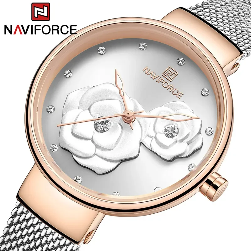 NAVIFORCE Women Watch Top Brand Luxury Silver Rose Gold  display picture 1