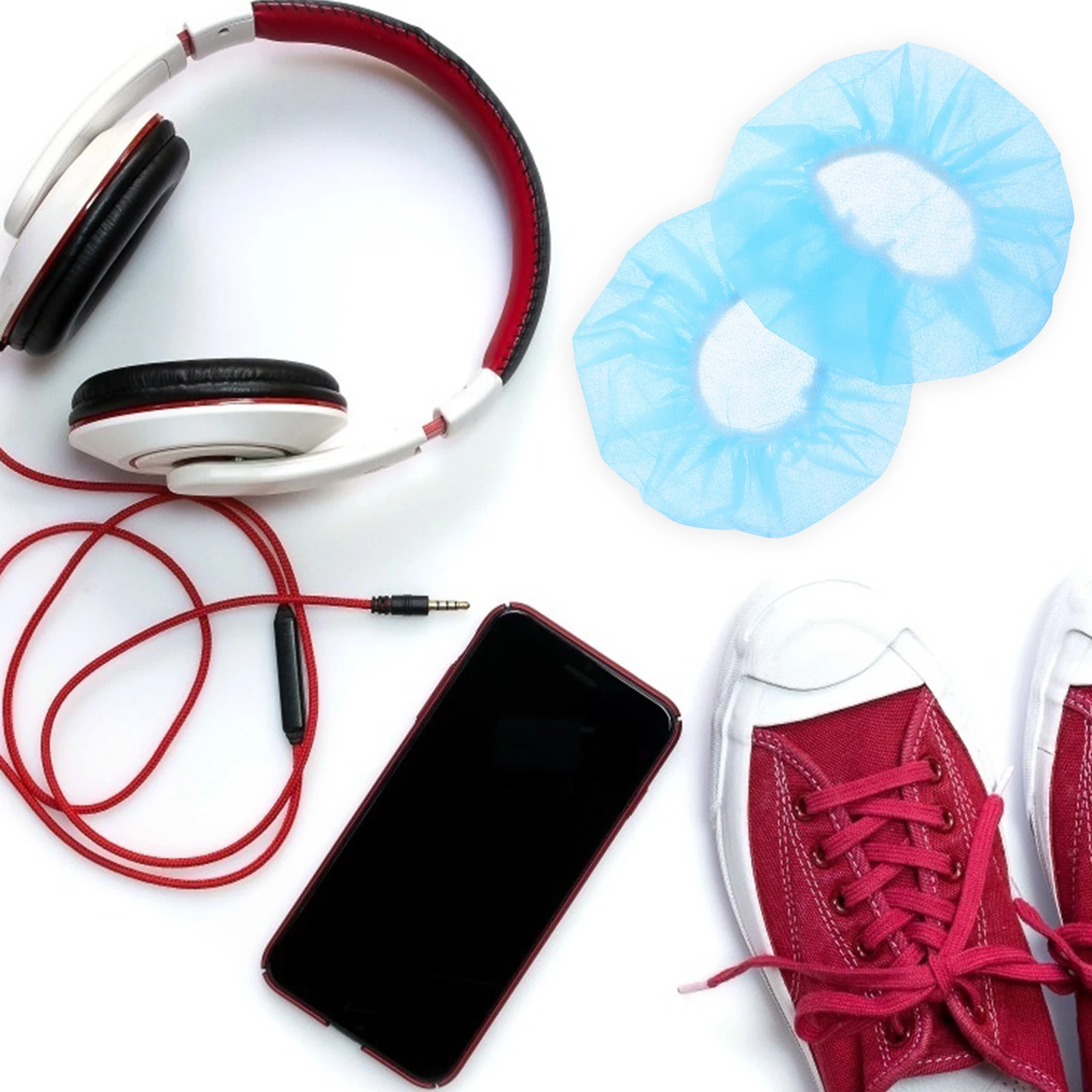 

100 Pcs Headphone Ear Woven Sweatproof Ear Covers For Gym Computer Rooms Headphone Headset Cover Headset Cover Cafes