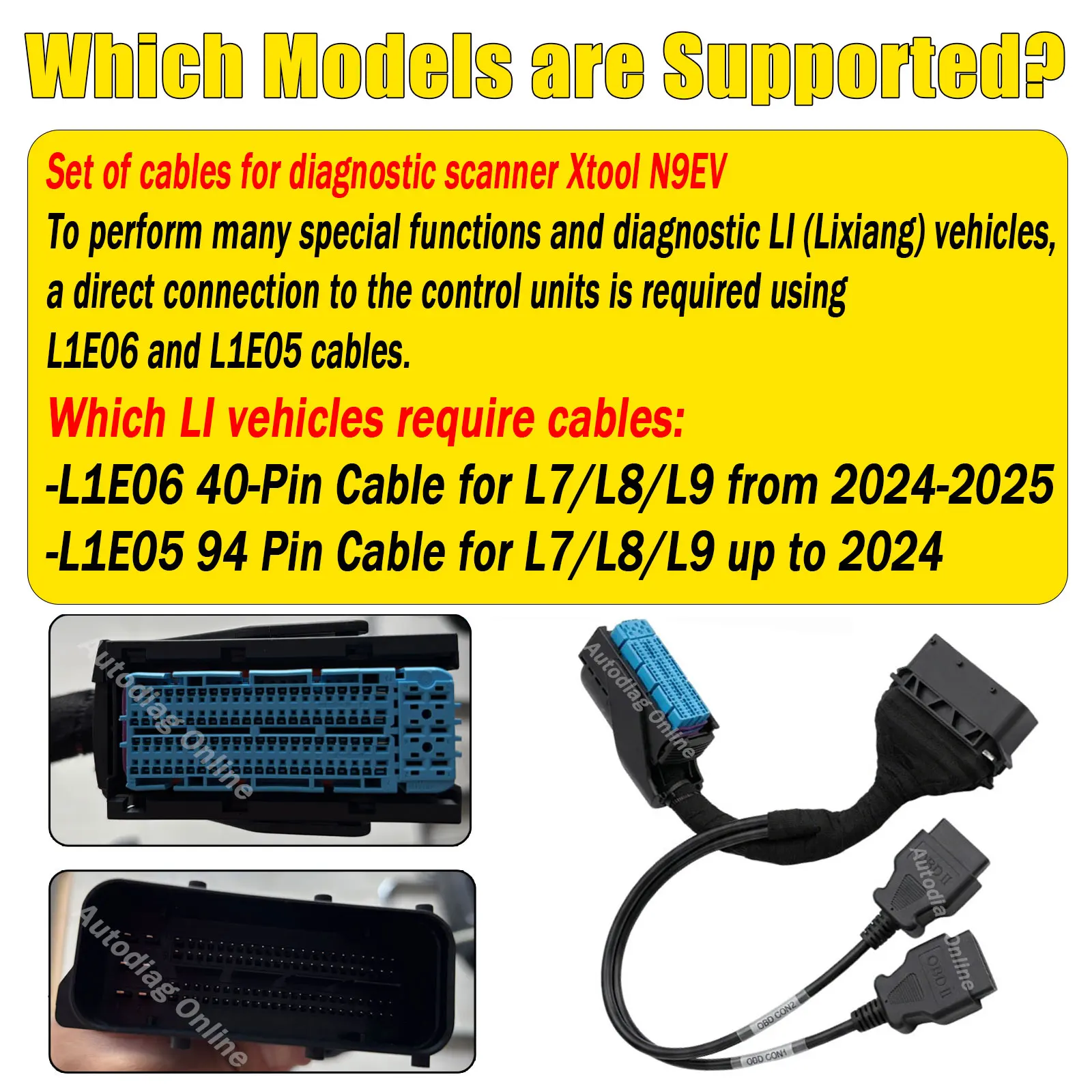 ECU-Programmierkabel für Lixiang L7 L8 L9 Mega I8 Auto-Diagnosekabel für Li(Lixiang) L1E06 und L1E05 Kabel mit N9EV – Detail 2