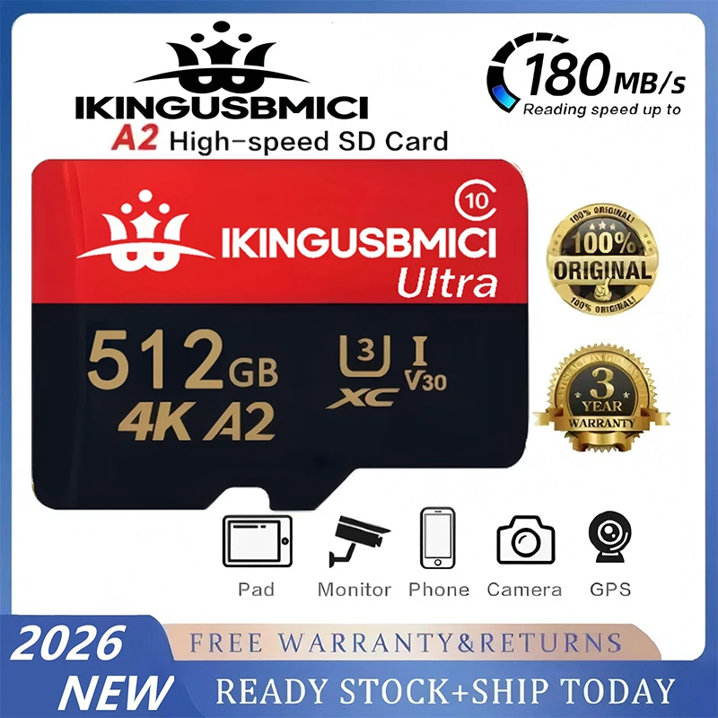 Compact TF Cards Memory Card SD Cards Micro TF SD Card 32GB 64GB 128GB 256GB Full HD Ultra HD A1 for Surveillance Phone GoPro