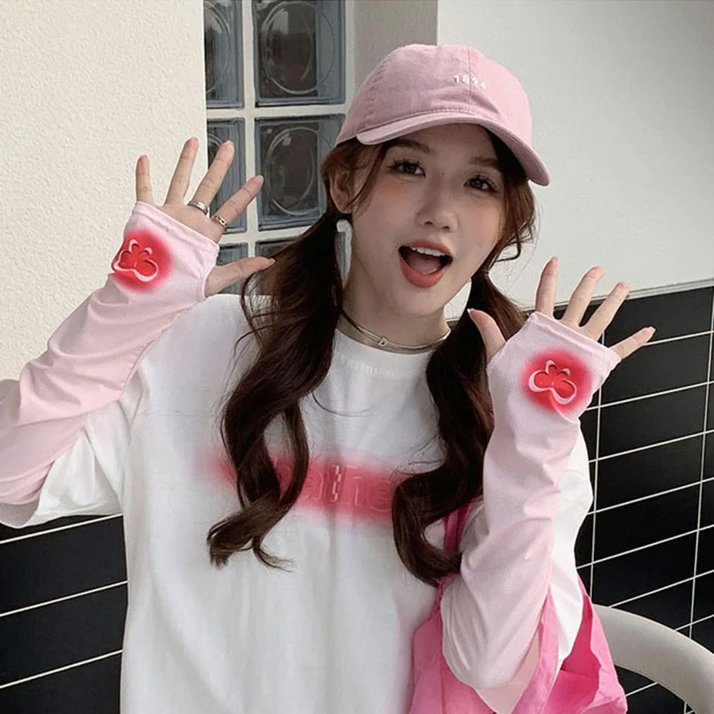 

Summer Ice Silk Sun Protection Sleeves Outdoor Driving UV Protection Ice Sleeves Bowknot Women's Loose Arm Protection Sleeves