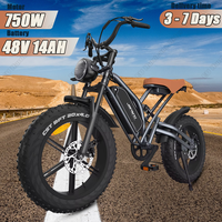JANSNO X50P Electric Bike 750W Brushless Motor 48V14AH Battery Off-Road Electric Bicycle All Terrain 20*4.0Inch Fat Tires E-Bike