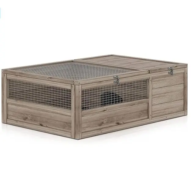 

Wooden Tortoise Habitat House Indoor Outdoor Enclosure, Home Small Animal Breeding Box Amphibian Cage Reptile Gecko Lizard Snake