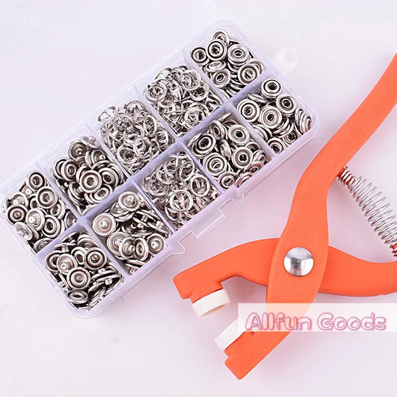 50/100PCS Plier Tool Metal Sewing Buttons Five-claw Buckle Metal Snap Buttons Clothes Stitch Free Fastener Safety Sewing Tools