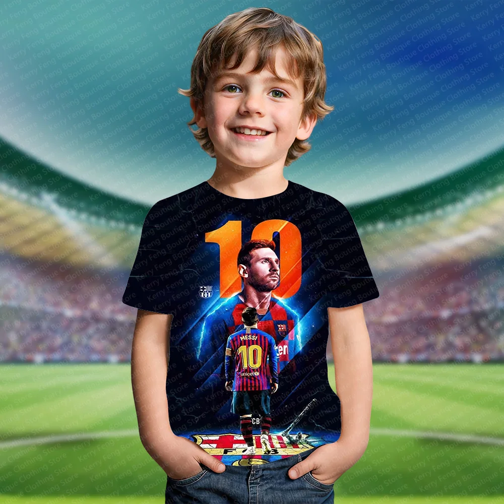 Messi Classic Pattern Printed Kids Adult Men's T-shirt Summer Fan Commemorative Edition Casual Fashion Short Sleeve