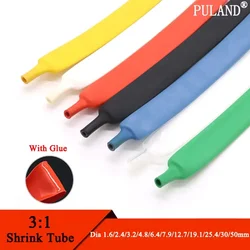 1M 3:1 Heat Shrink Tube With Double Wall Glue Tube Diameter 1.6/2.4/3.2/4.8/6.4/7.9/9.5/12.7/15.4/19.1/25.4/30/39/50mm