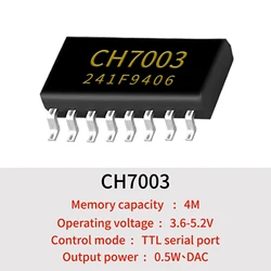4MB Sound Chip, CH7003 High Quality Voice Chip with Programmable UART Serial Port Support DAC Output External Power Amplifier