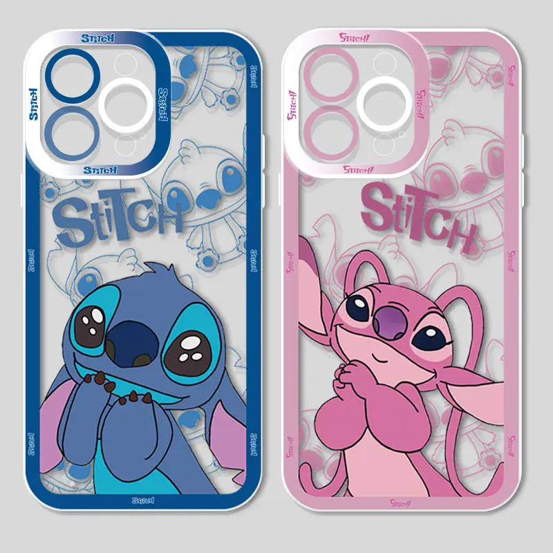 Disney Cute Stitch For iPhone 15 14 13 12 mini 11 Pro Max 8 7 Plus XR XS X Angel Eyes Phone Case