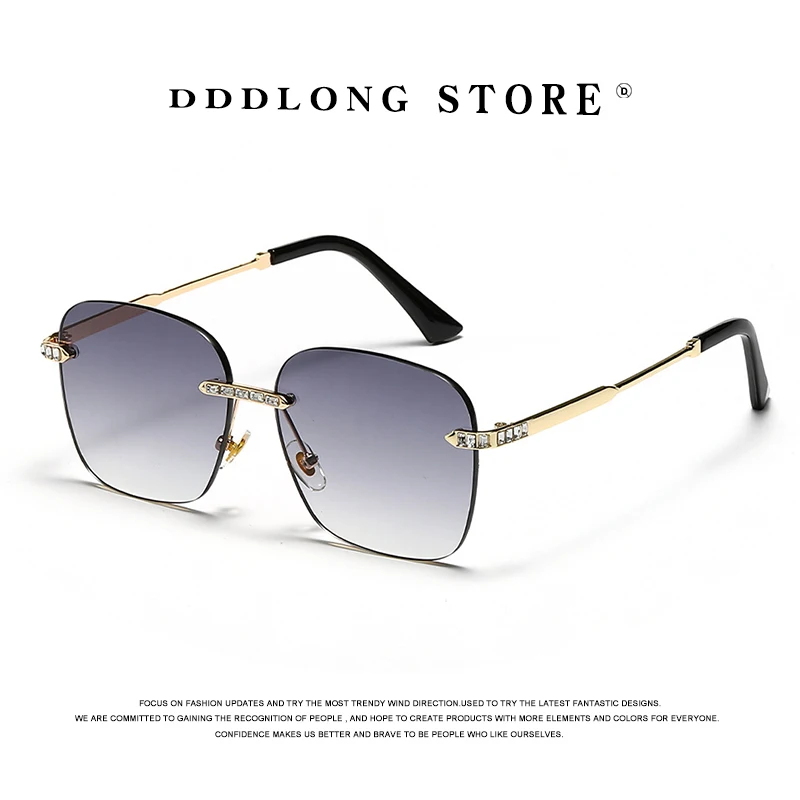 DDDLONG Retro Fashion Square Sunglasses Women Designer Men Sun Glasses Classic Vintage UV400 Outdoor D134