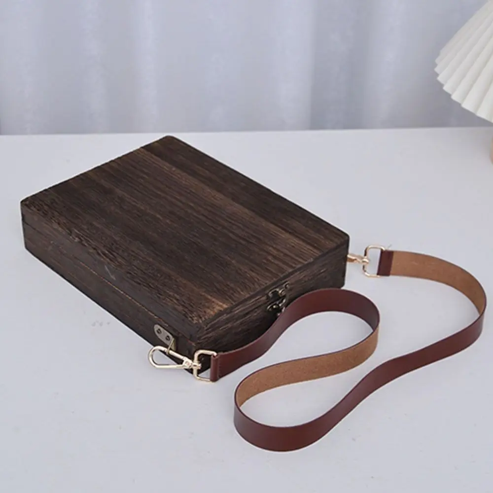 Sketch Box Wooden Writers Messenger Wood Box Handmade Portable Artist Tool Bag Retro Postman Bag Painting view 5