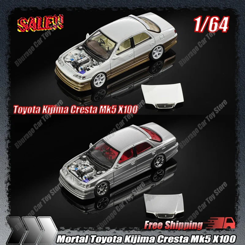 

New Mortal 1:64 Toyota Kijima Cresta Mk5 X100 Platinum Realistic Alloy Miniature Die-Cast Car Model Custom Children'S Toys Gifts