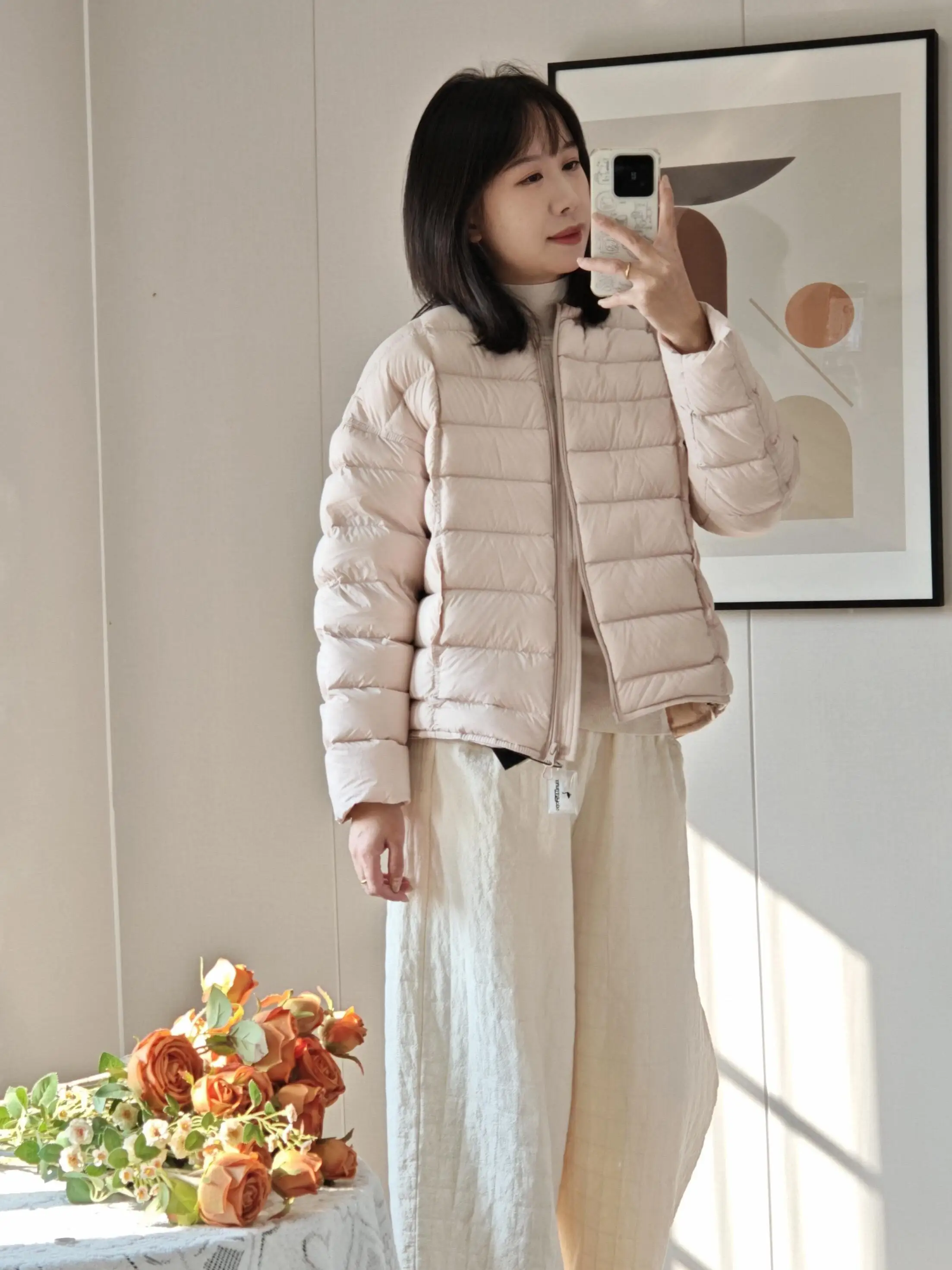 

Женская легкая свободная хлопковая куртка розового цвета с ребристой отделкой, мягкая, в нежном стиле, теплая зимняя, удобная, модная, прямого кроя