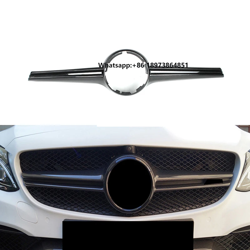 

Carbon Fiber Grille for C Class W205 C63 2014- Sedan Car B Style Front Bumper Pin Grill