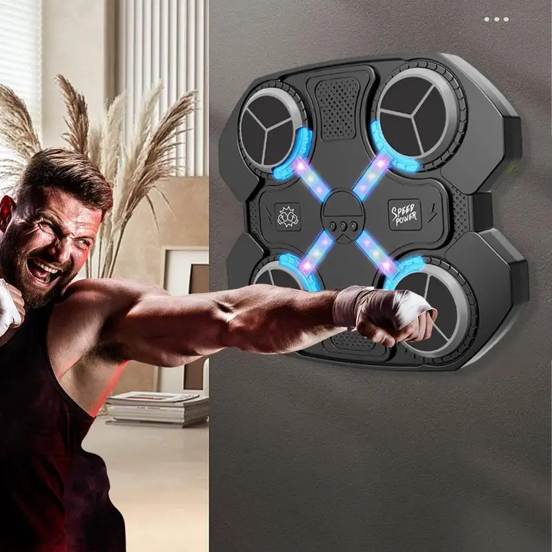 Music Boxing Target Wall-mounted Boxing Target With LED Light Bluetooths Sensor Home Gym Exercise Punching Equipment