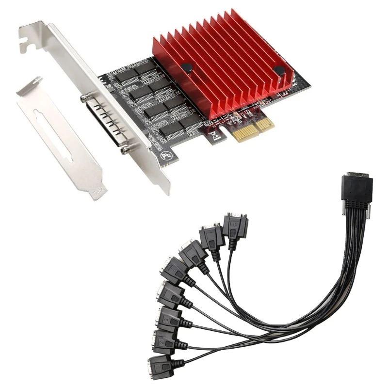 PCIE To 8 Port RS232 Expansion Card, PCIE X1 8Ports Serial Card, 8 Chipset PCIExpress Controllers Card