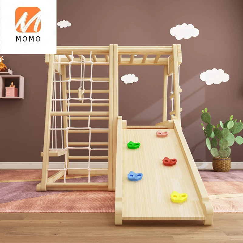 Wooden climbing frame with ladder for children outdoor indoor playground sports equipment toys toddler picker triangle