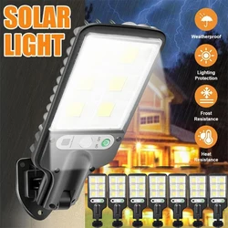 Solar Street Lights Outdoor, Solar Lamp With 3 Light Mode Waterproof Motion Sensor Security Lighting for Garden Patio Path Yard