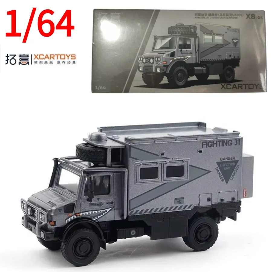 Diecast 1:64 Unimog U4000 Climber Rescue Truck Alloy Car Model Benz ARMADDILLO Crawler Play Vehicles Collectible Model Cars Toys