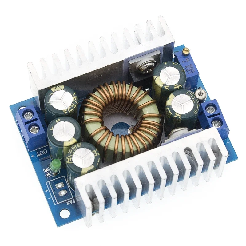 Modul Catu Daya DC-DC 12A Daya Tinggi Riak Rendah Dapat Disesuaikan Efisien 95% Step-Down 5-40V Hingga 1.2-36V