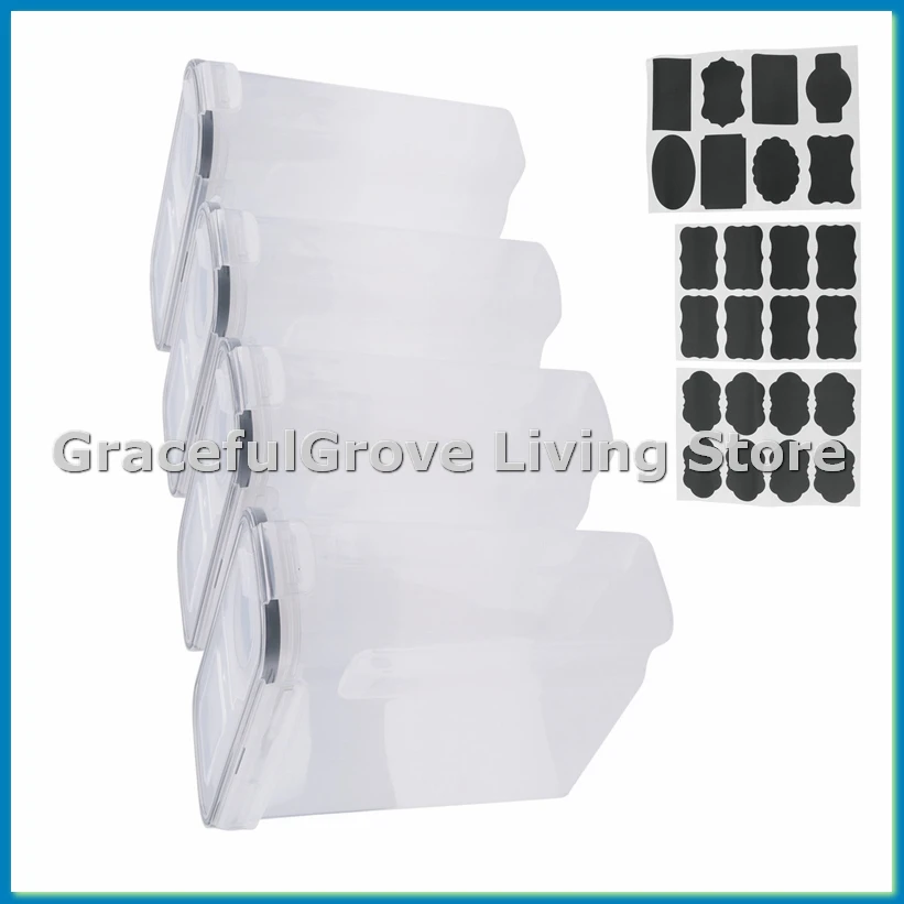 

Набор из 4 контейнеров для хранения круп, герметичные контейнеры для хранения продуктов из полипропилена, 2,5 л, для круп, закусок и сахара-A09G