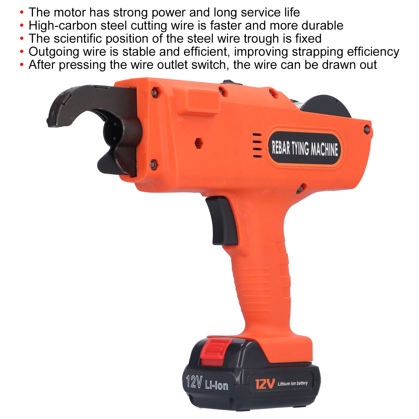 الأدوات الكهربائية أداة ربط أوتوماتيكية تعزيز آلة ربط قضيب الصلب ABS عالية الكربون الصلب أداة الربط التلقائي بالكامل #5