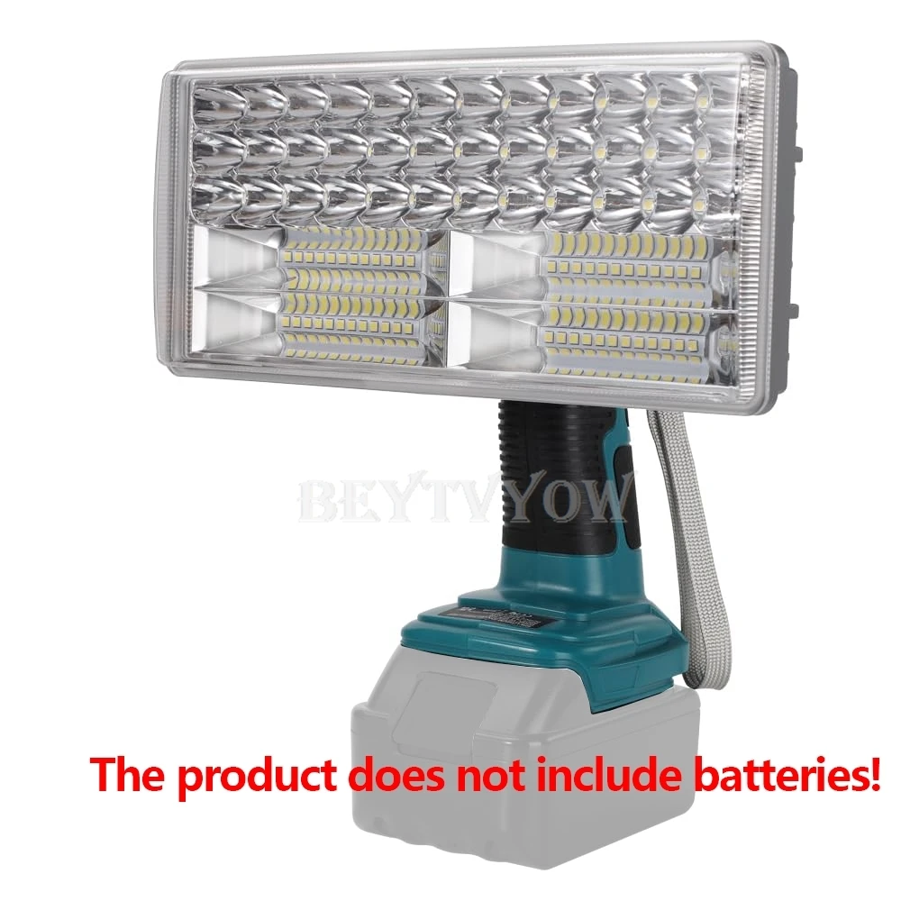 Projecteur LED sans fil 40W 4200LM, Compatible avec batterie Makita 18V, lampes de poche, lampe de travail avec USB 5V 2,1a
