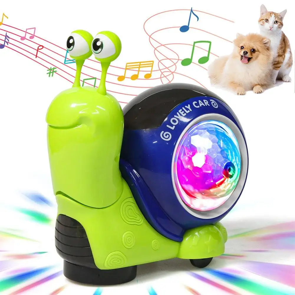 Interactive Crawling Rotating LED Pet Toy with Micro Motor Safe Material Low Power Consumption Battery Operated Easy Clean