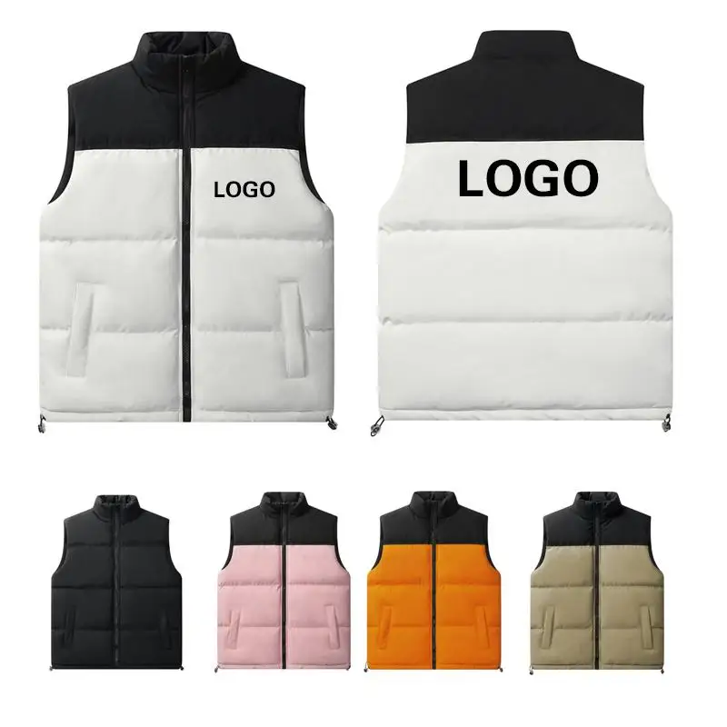Men's Sleeveless Jacket Down Vest Printed Logo Customized Outdoor Sports Skiing Mountaineering Waterproof 6XL 7XL Coat