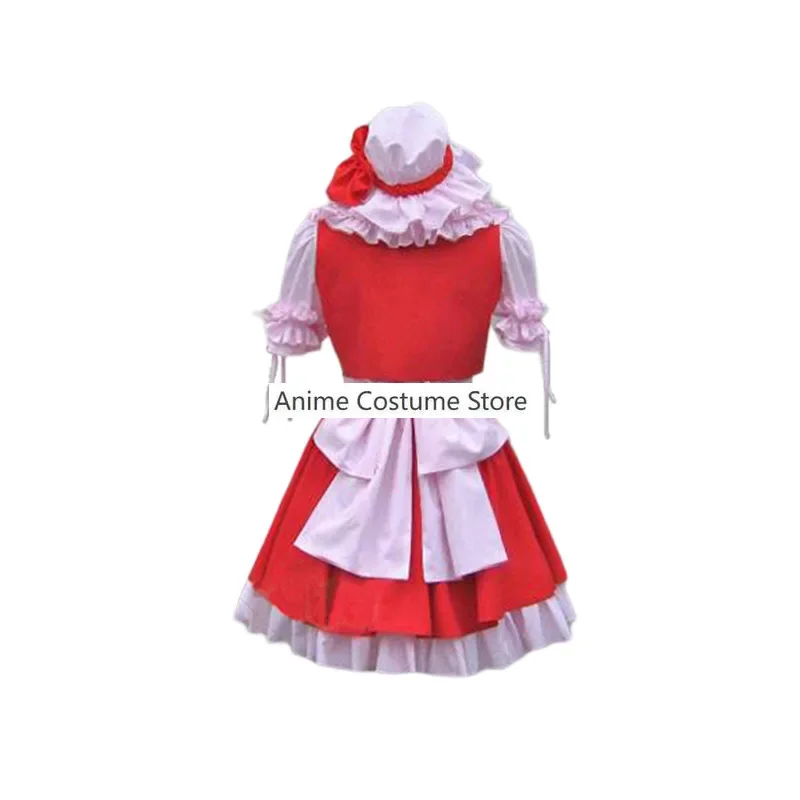 Touhou Project Flandre planchers let Cosplay Costume pour femme, jeu d'anime, perruque, jupe de princesse rouge, Lolita, Sexy, Kawaii, fête d'anniversaire, trempé