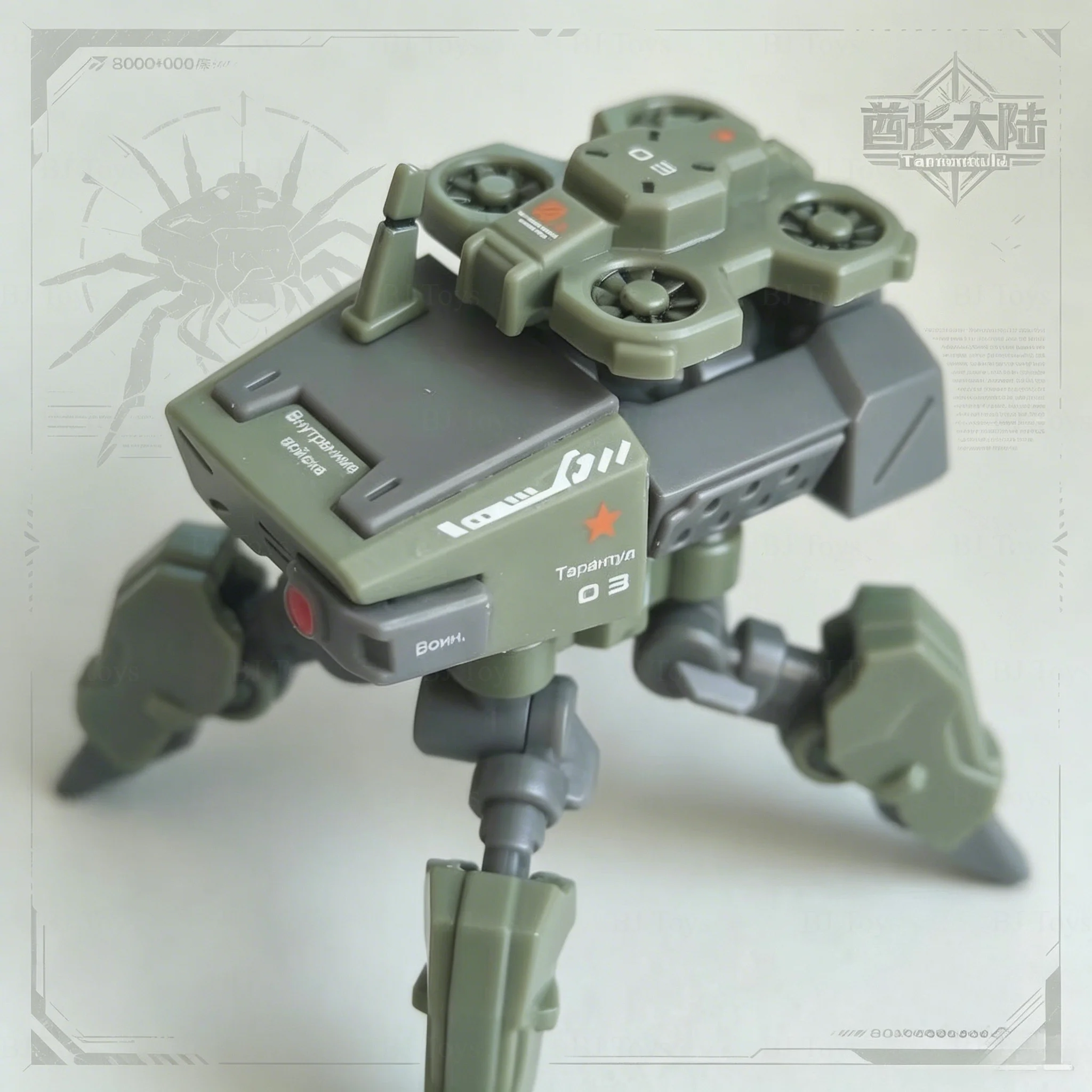 Sheik Mainland 1/144 Tarantula Vierpotige Mecha Modelbouwset Militaire Robot Actiefiguur met Meerdere Accessoires, Bouwbaar