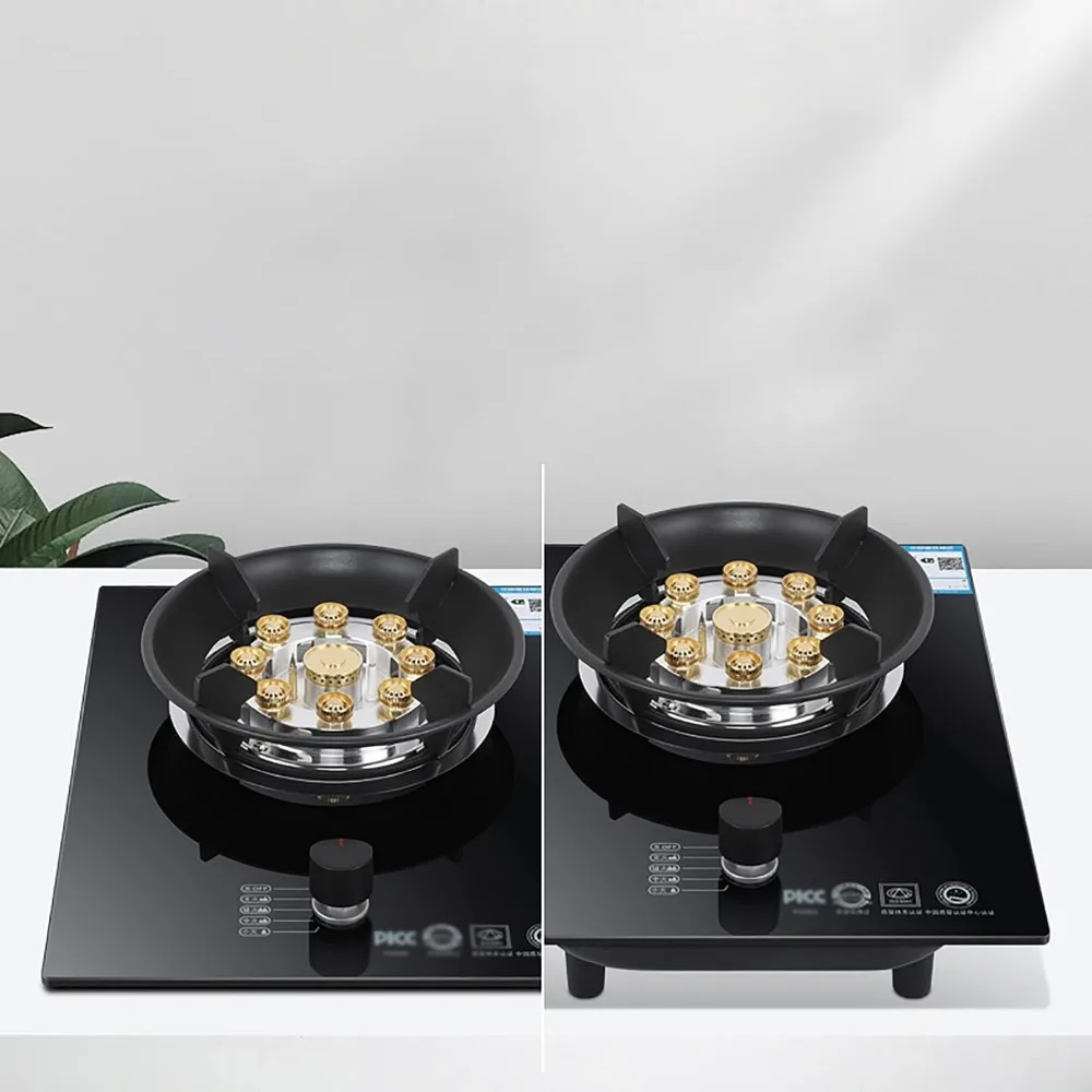 موقد غاز موقد غاز مدمج موقد غاز 5.2 كيلو وات موقد طباخ زجاجي موقد واحد، مع حماية قفل أمان للأطفال FFD مقبض 43x33x9