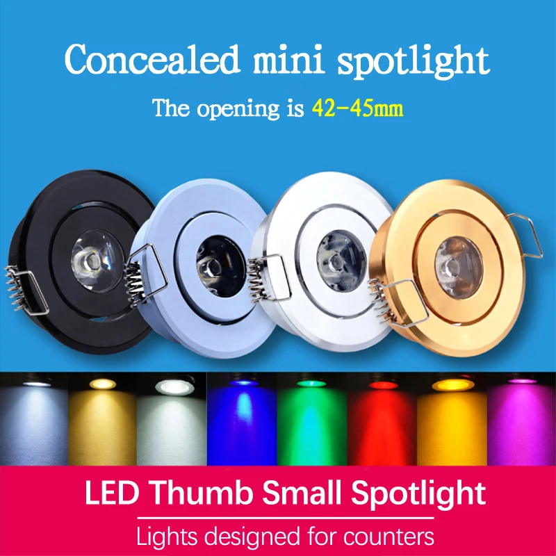 New#Mini Led Down Light 3W 1W Dimmable Spot Light Recessed Lights Ceiling Light Halogen Bulbs
