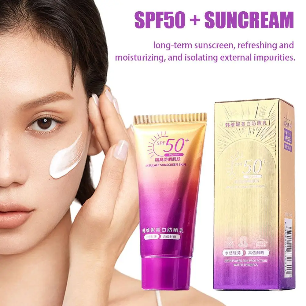 Crema BB de protección solar SPF50 +, Base blanqueadora, corrector, protección hidratante, Base de cuidado, hidratante para la piel, maquillaje solar Z3H0