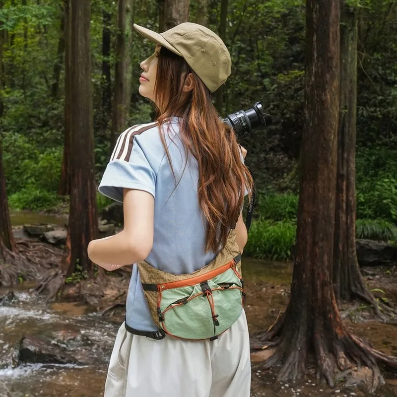 Colorblock Crossbody Fanny Pack, Adjustable Strap, For Outdoor Camping Hiking Daily Commute Travel Use