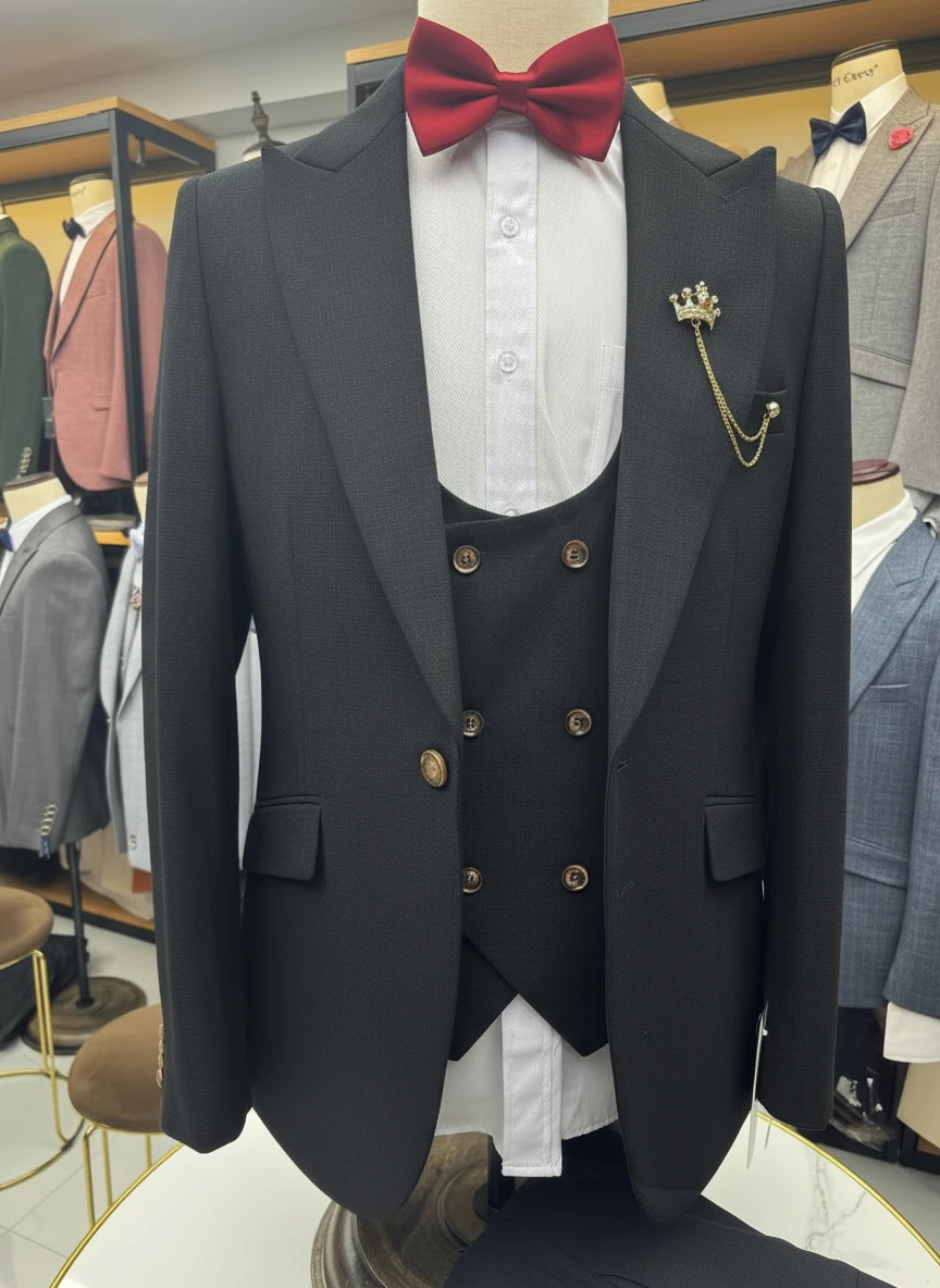 

ST Cassy черный мужской костюм комплект из 3-х предметов серый элегантный облегающий костюм формальный офисный и досуг банкетный комплект жениха свадебное платье жениха