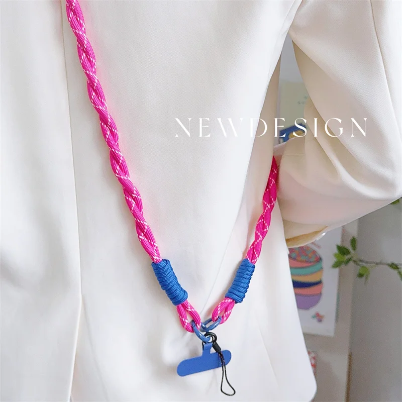 Mobile Phone Chain Double Twisted Fried Dough Twists Rope Mobile Phone Lanyard Diagonal Span Backable Lanyard Mobile Phone Rope