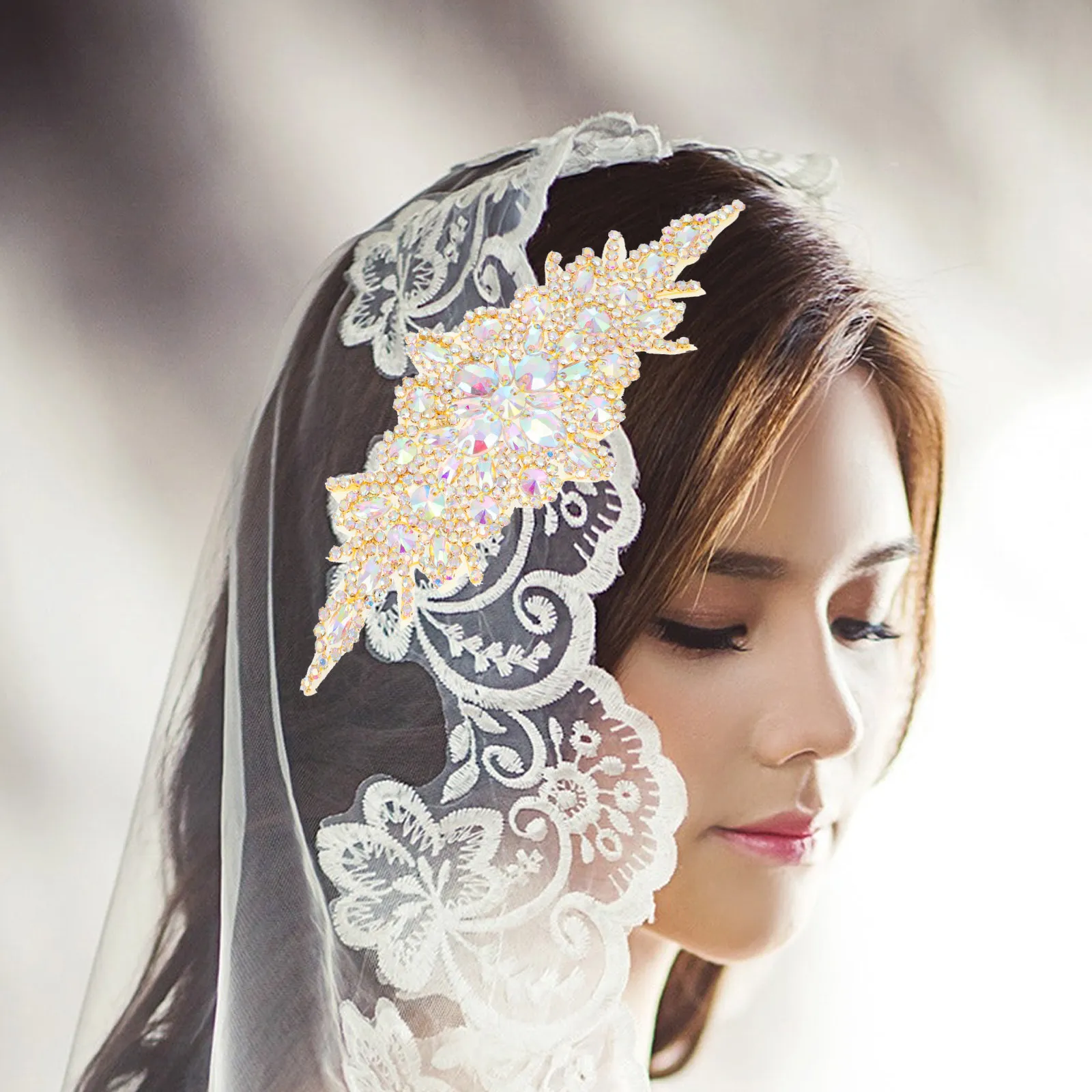 Rhinestone Bridal Belt Fine Workmanship Wedding Applique Sash Decorative Rhinestone Patch for Clothes Long-Lasting Wedding