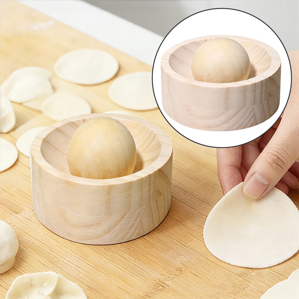 Solid Wood Dough Flattening Tool for Dumpling For molds - Traditional Rolling Machine for Glutinous Rice Dough Sheets
