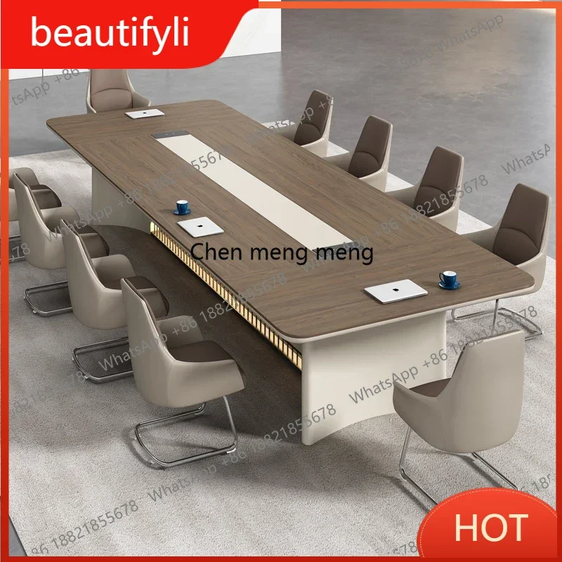 D80 Luxury Negotiation Training Table Equipped With LED Lights Conference Table Meeting Tables Desk Office Furniture