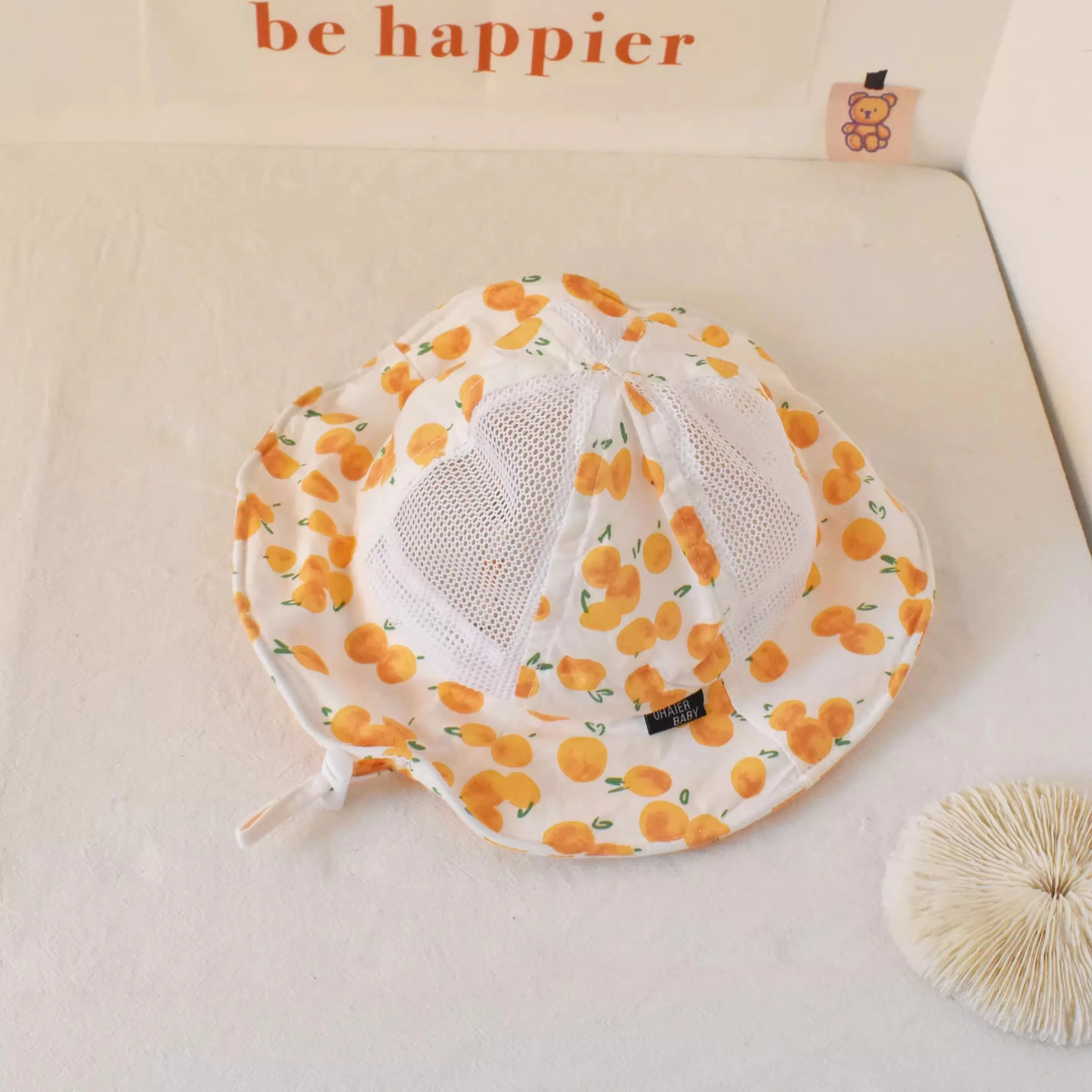 Baby Hat Spring Summer Baby Fisherman Hat Pure Cotton Little Bear Cute Breathable able Boys Girl Sunshade Sun-proof Basin Hat