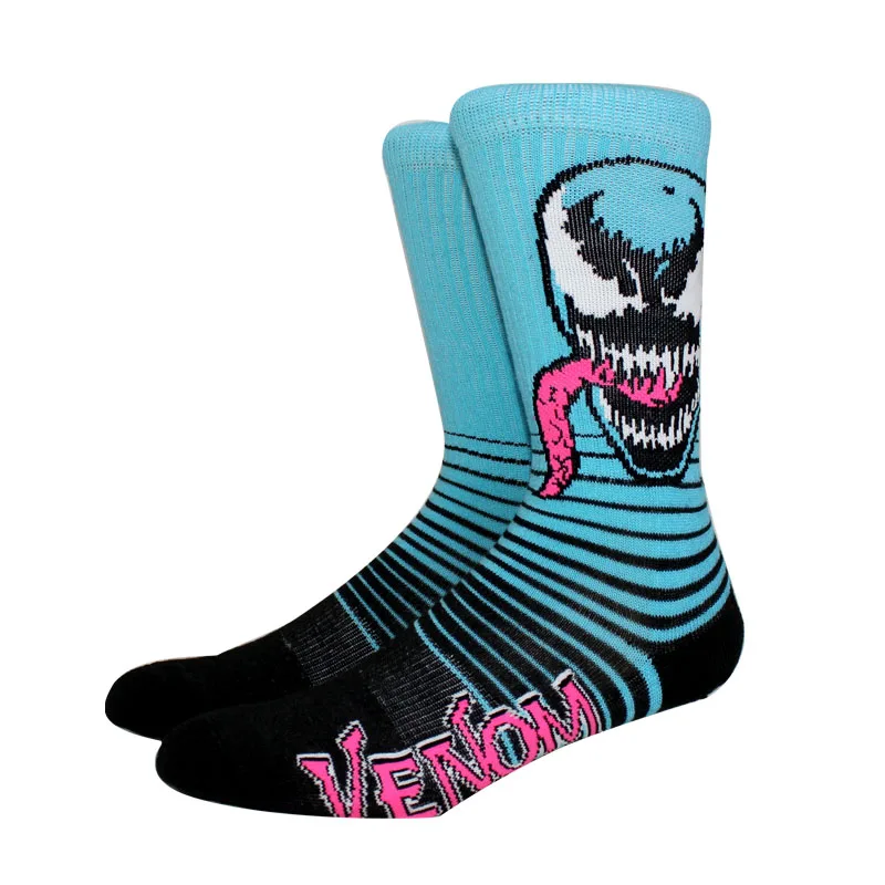 5 pares de calcetines nuevos de Anime para hombre, calcetines largos de Marvel Venom Spider Man hasta la rodilla, calcetines de cosplay para parejas, calcetines divertidos Hip Hop Harajuku