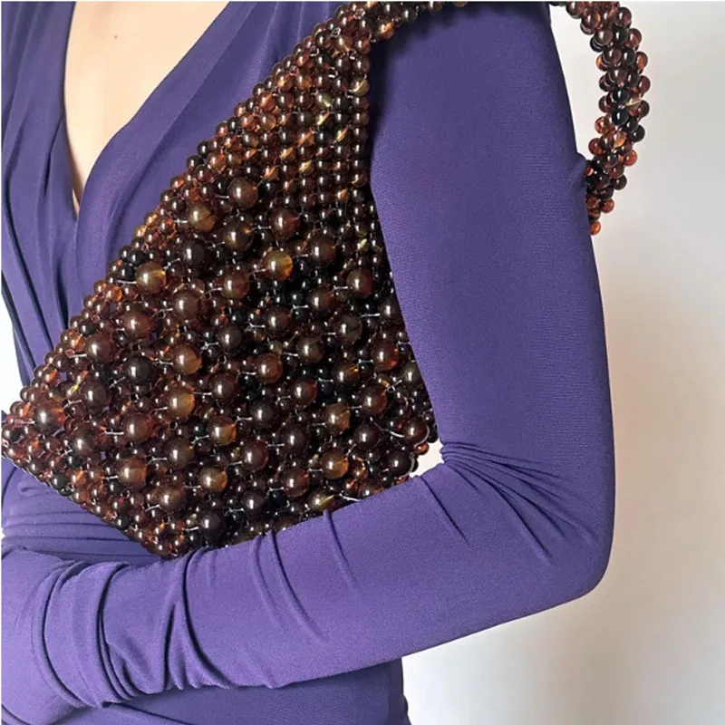 Luxury Pearl Handmade Beaded Totes Evening Bags Clutch Wallet Magic Handbags Ladies Wedding Bridal Handbag Party Purse Bag