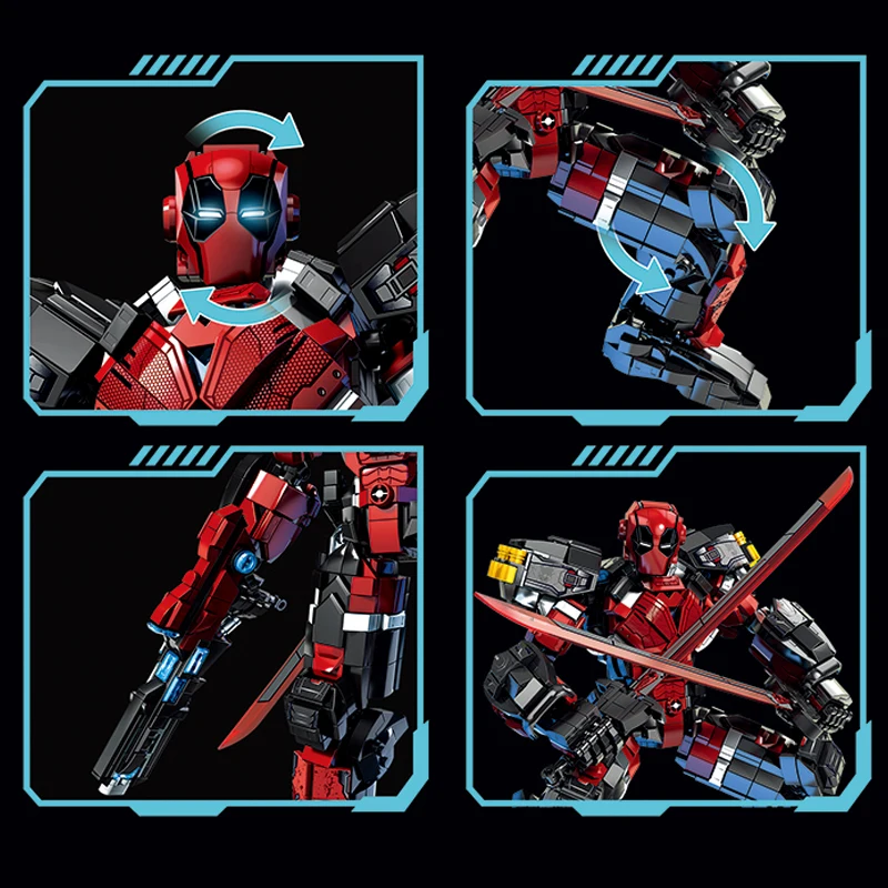 Blocs de construction de super-héros, figurines d'action Marvel Deadpool, ensembles de briques, jouets DIY, cadeaux de noël pour enfants garçons adultes, 2000 + pièces